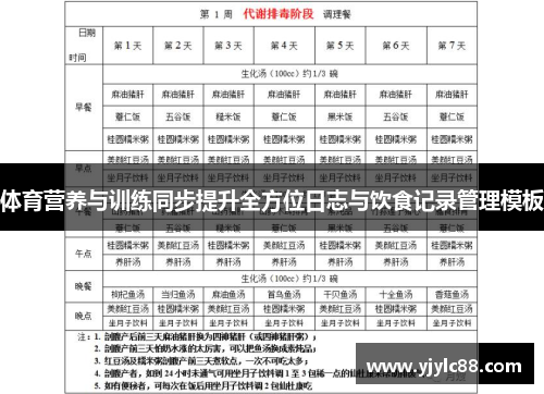 体育营养与训练同步提升全方位日志与饮食记录管理模板